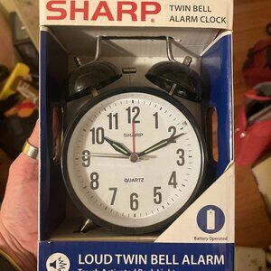 NIB Sharp twin bell alarm clock